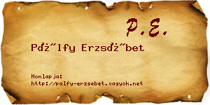 Pálfy Erzsébet névjegykártya